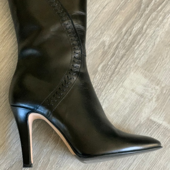 L. K. Bennett Black Leather Knee Boots - Picture 5 of 8